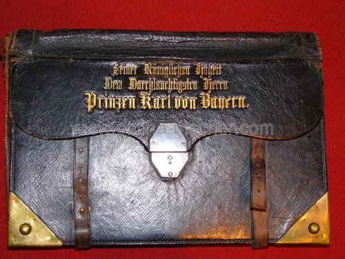 Persönliche Aktentasche des Prinzen Karl von Bayern als Chef des 2.Schweren Reiterregiments. - 