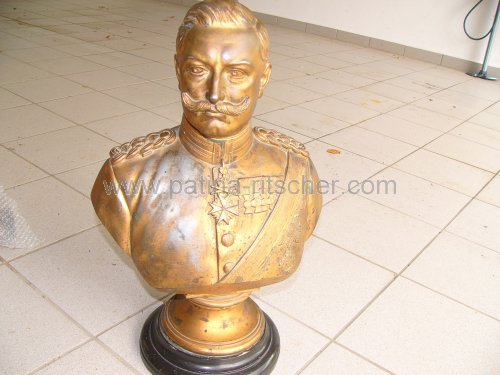 Wilhelm II Büste aus bronziertem Eisen. - 