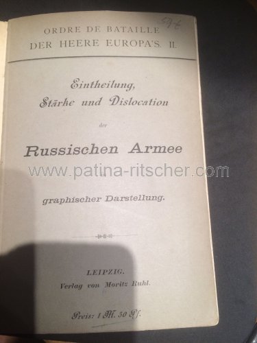 Ruhl-Heft, kartoniert über die Einteilung , Stärke und Dislocation der Russischen Armee. - 