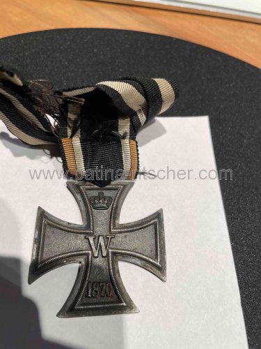Eisernes Kreuz der 2.Klasse von 1870 am Spangenbandabschnitt. - 